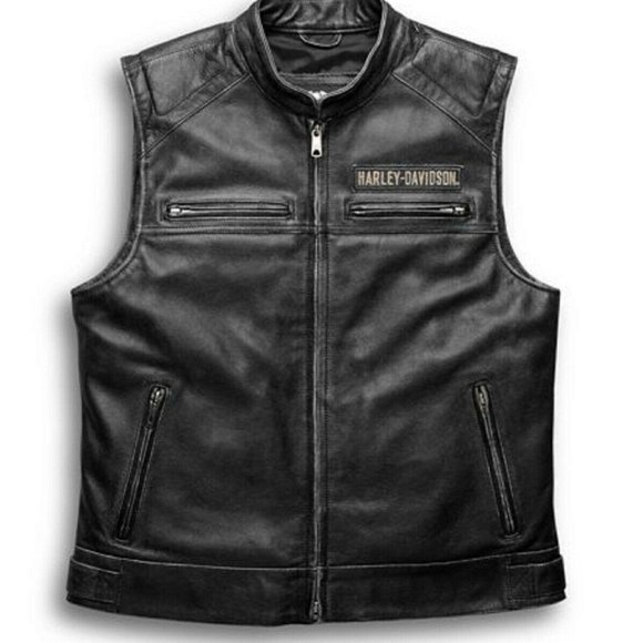 Harley Davidson Leather Club Vest - Picture 1 of 2
